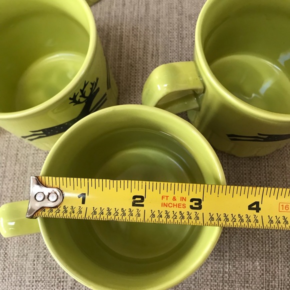 Royal Alma reindeer caribou mugs green set of 5 - Picture 5 of 8
